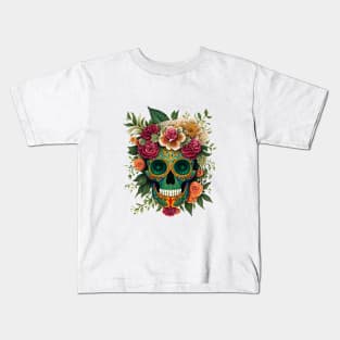 Sugar Skulls and Flowers Kids T-Shirt